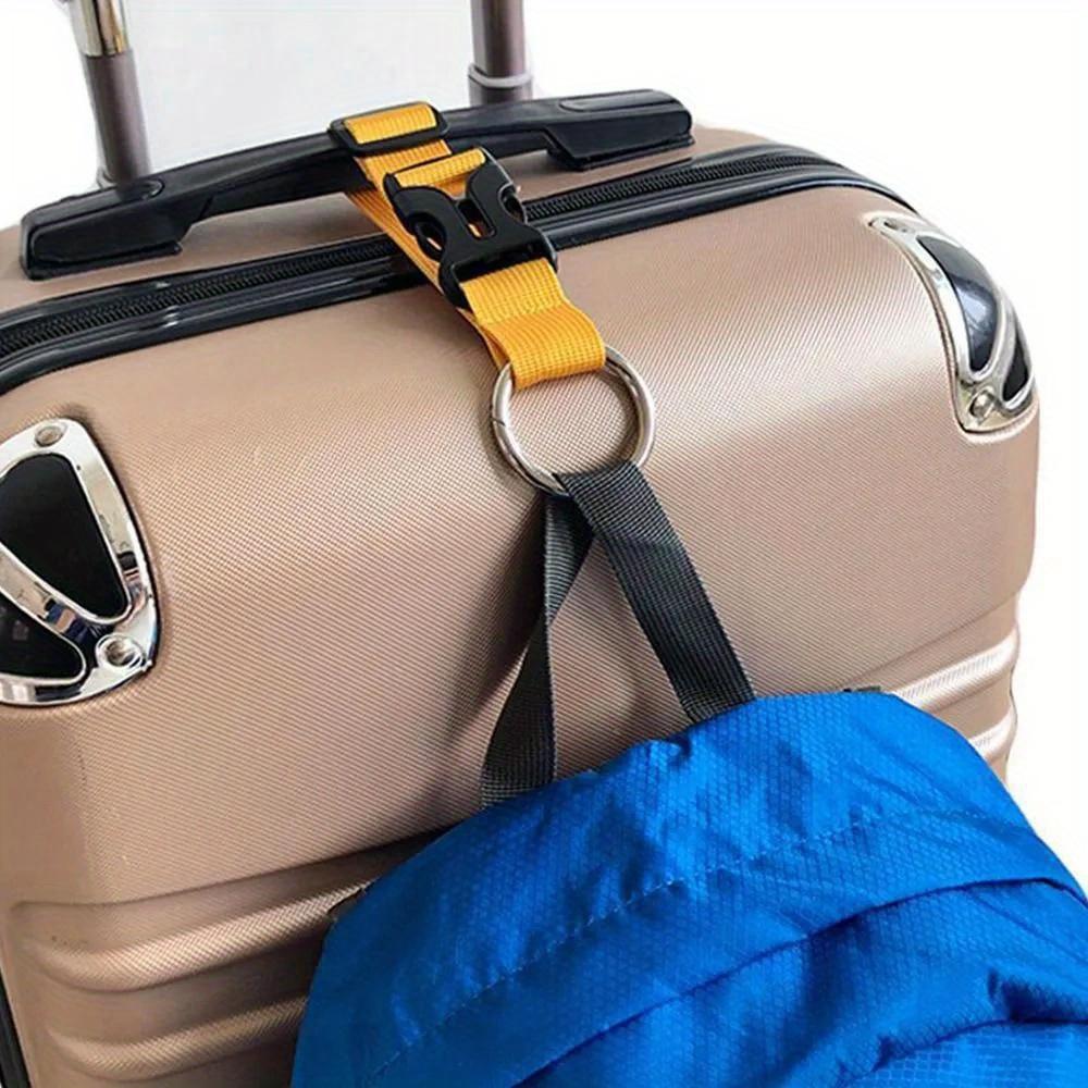 1pc Durable Polyester Luggage Strap Adjustable Locking Buckle & Metal Ring Multi-Color For Travel, Outdoor Hunting & Fishing Gear