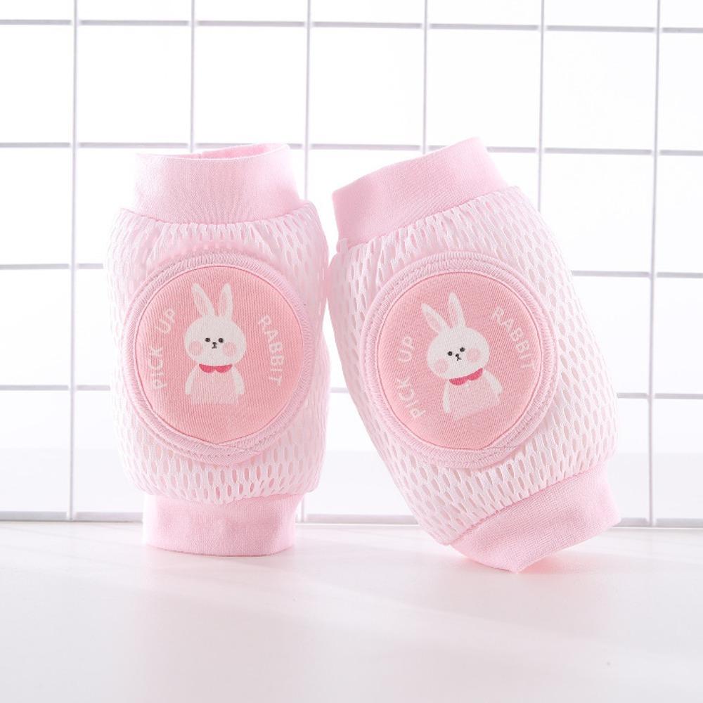 

2 pcs Thin Toddler Crawling Protective Gear Cartoon Pattern Summer Children s Knee Cap Pink-Rabbit