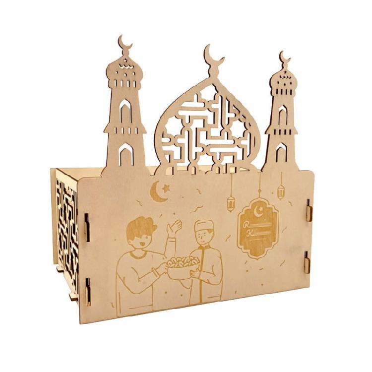 Eid Wood Ornaments Hollow Moon Stars Indoor Restaurant Dining Room