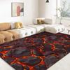 Tappeto Area Vulcanica Magma Lava 3D Tappeto Rosso Grande per Soggiorno Camera da Letto Divano Decorazione Casa Gioco Bambini Tappetino Antiscivolo
