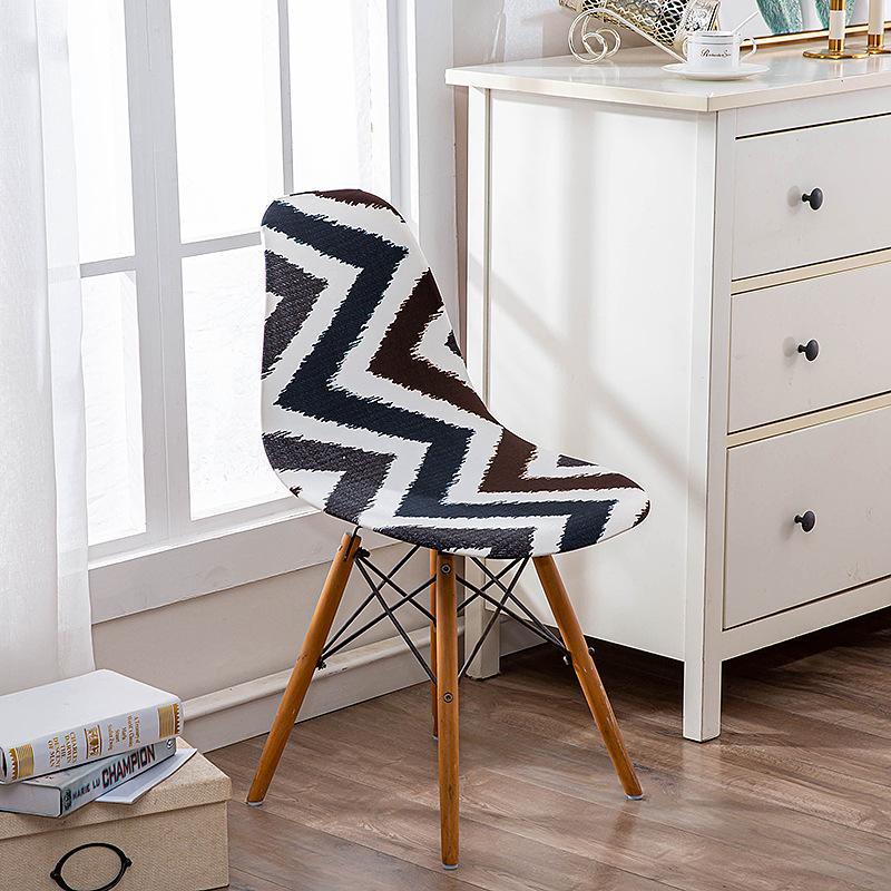 Elastic Printed Dining Chair Cover Back Chair Covers Household Chair Covers Special-Shaped Office Home Removable Fundas Sillas
