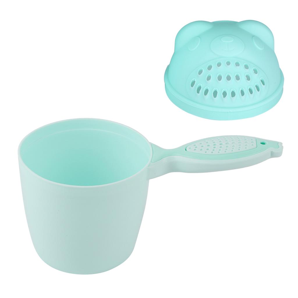 Baby Shampoo Cup Cute Kid Wash Hair Bathing Flusher Protection Eye(Green)