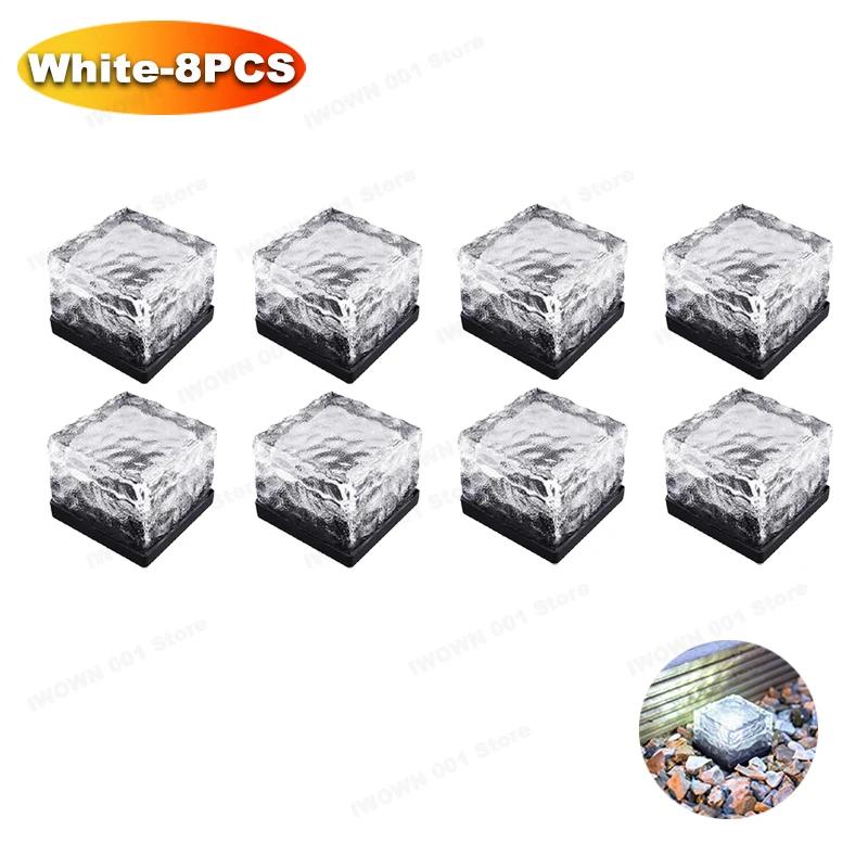 Solar Ice Cube Lights Glass Brick Lights Landscape Lights Square Glass Lights Outdoor Road Street Lights Garden Decoration