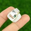 Sterling Silver Cushion Heart Chakra Amazonite Stone Sister Bezel Ring Size 7.75