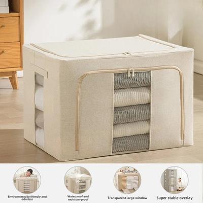 Special Spray Bold Steel Frame Clothing Storage Box Folding Thickened Cotton and Linen Fabric Moisture-proof Finishing Box