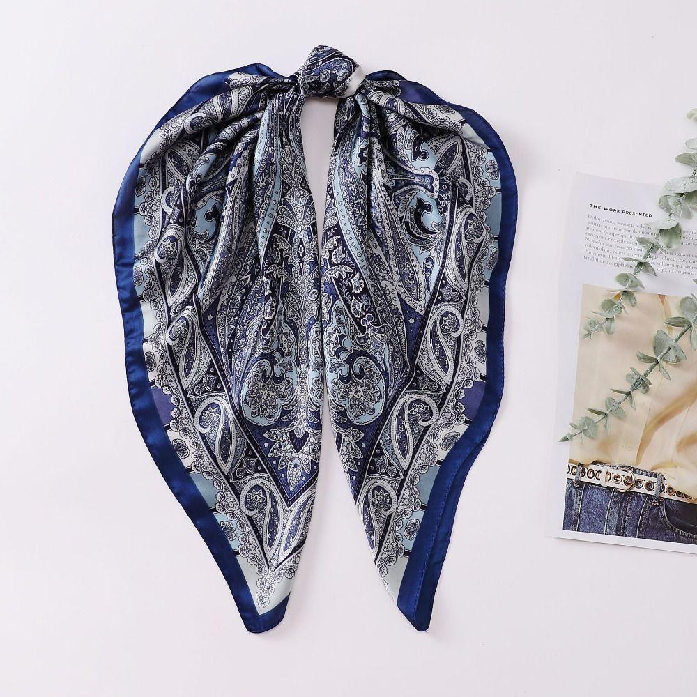 Luxury Print Neck Tie Shawl Wraps Vintage Hair Scarf Headband  Women