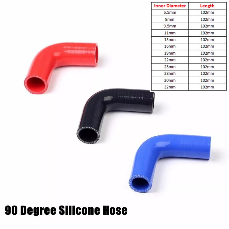 90 Degree Elbow Silicone Hose Pipe Intercooler Coupler Turbo Hose ID6.5mm 8mm 9.5mm 11mm 13mm 16mm 19mm 22mm 25mm 28mm 30mm 32mm ID-6.5mm