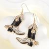 Personalized Sparkling Inlaid Zircon Cowboy Boots Pendant Earrings, Suitable for Women's Gothic Festival Accessories Gifts