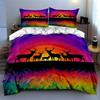 Deer, Sunset, Colorful. Bedding Duvet Cover Sets Duvet Covers Pillowcases Gifts (1 * Duvet Cover 2 * Pillowcases, Without Duvet Insert)