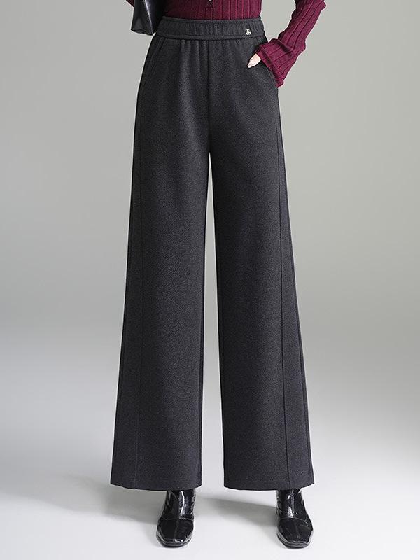 Winter 2025 Mom's Thickened Wide-Leg Pants for Middle-Aged & Elderly Women - Stylish, Warm, Casual Long Pants