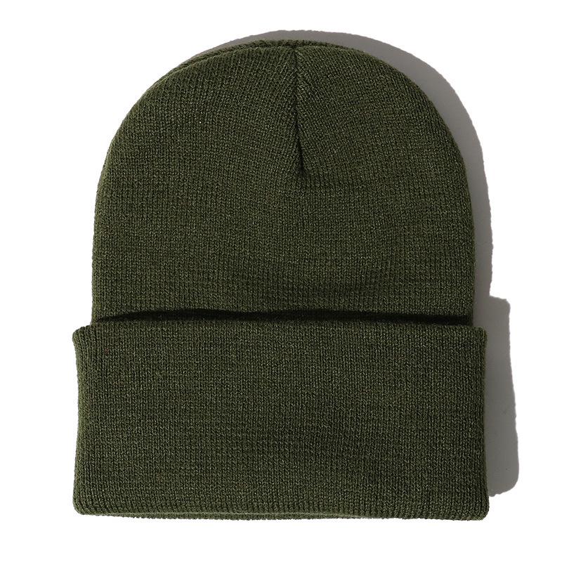 Unisex Fluorescent Acrylic Beanie – European and American Candy Color Knit Hat for Autumn and Winter