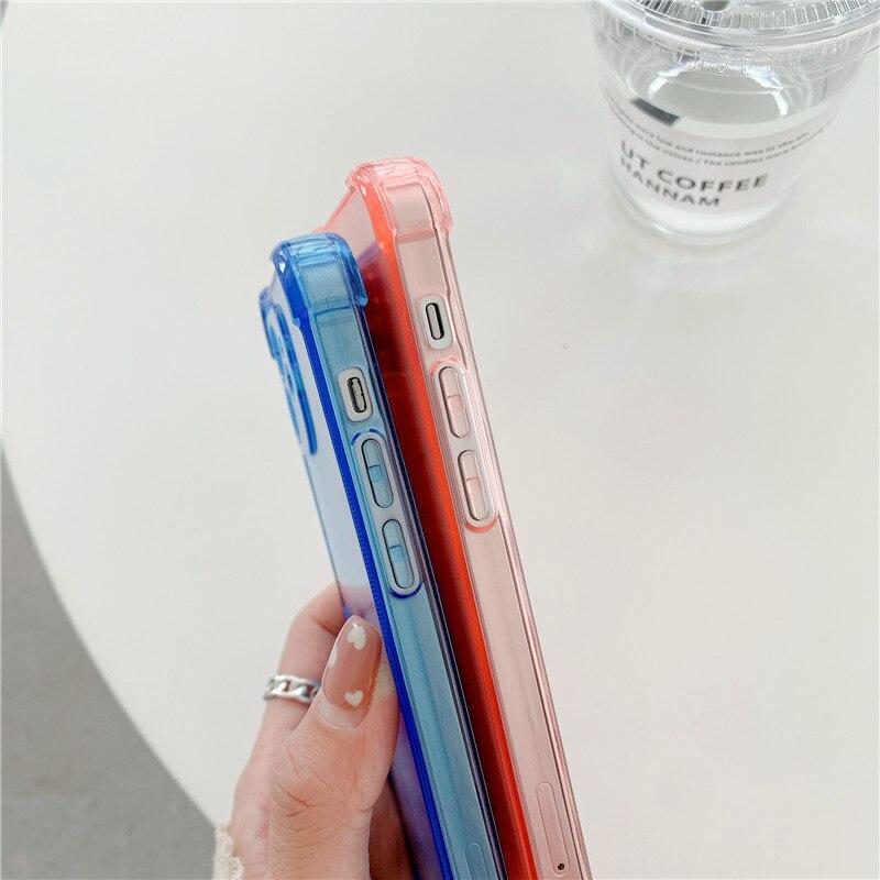 Silicone Lens Protection Phone Case For iPhone 16 15 14 11 12 13 Pro Max 8 7 6S Plus XR XS Max X SE2020 Shockproof Soft Transparent Cover