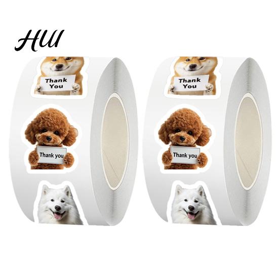 Children Pet Stickers Cute Dog Cat Thank You Funny Puppy Graffiti And Breed Waterproof PVC for Phone Laptop Fridge Envelopes Computer Flat