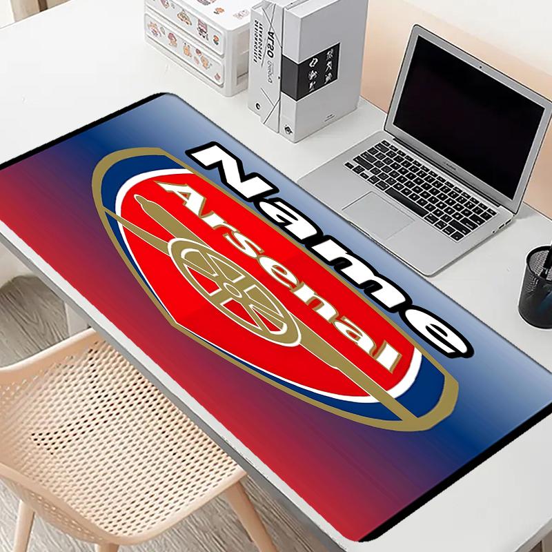 Custom Name Personalized football team F.C Pattern Mousepad, Laptop PC Desk Mat, Decorative Desk Mat for Home Keyboard Pad Gift