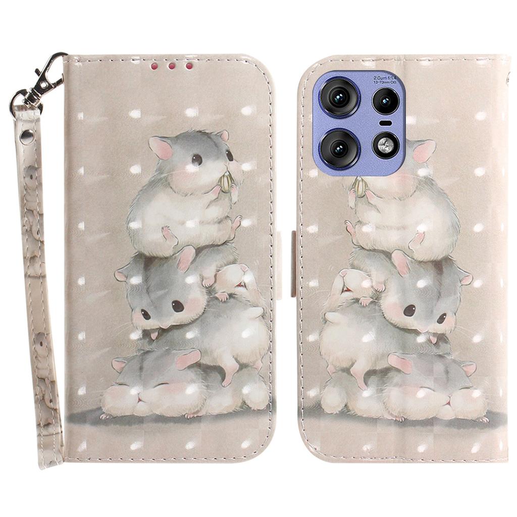 For Motorola Edge 50 5G/Edge 50 Pro 5G Case Pattern Printing Leather Wallet Phone Cover with Strap