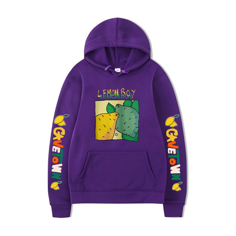 Autumn Winter Fashion Casual Hoodie Lemon Boys' Letter Printed Men's Women's Loose Soft Comfortable Sports Hoodie