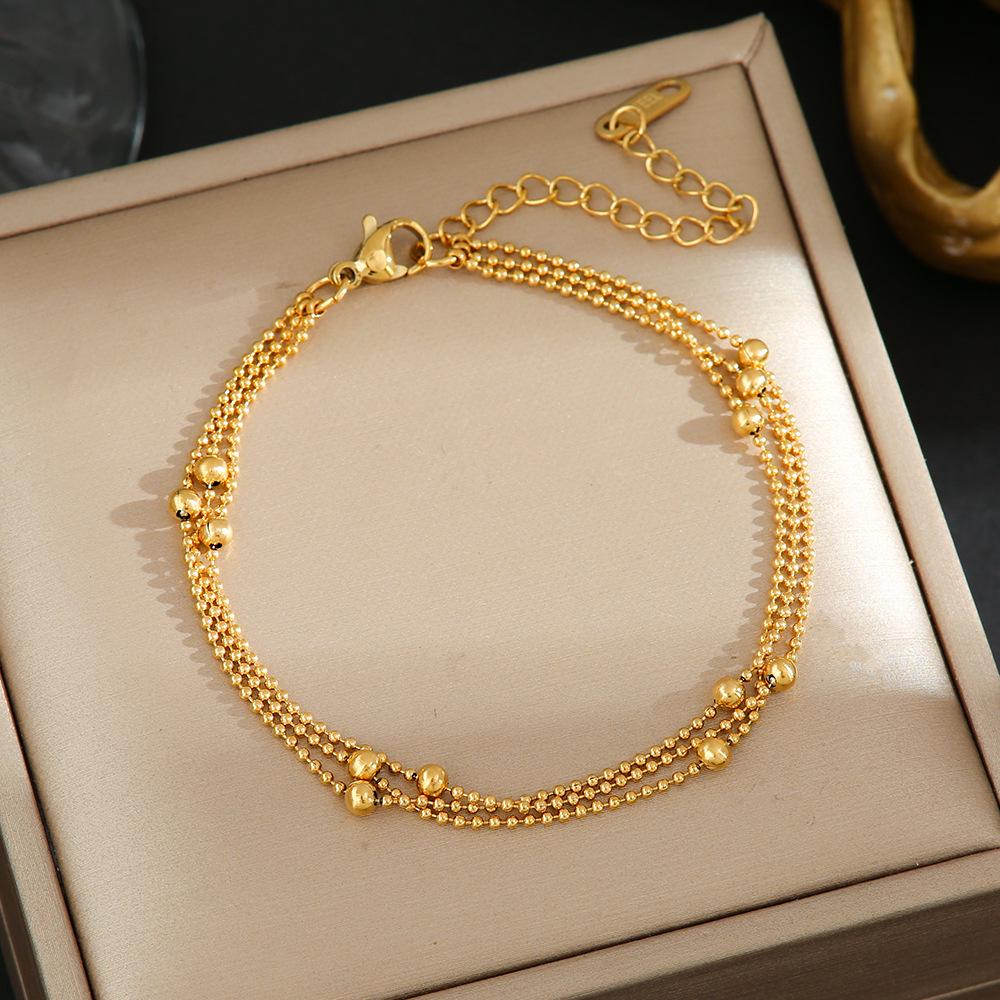 Luxe Titanium Staal Vierbladig Klaver Armband in Koreaanse Stijl met Ingelegde Diamanten voor Vrouwen - Kleurvast