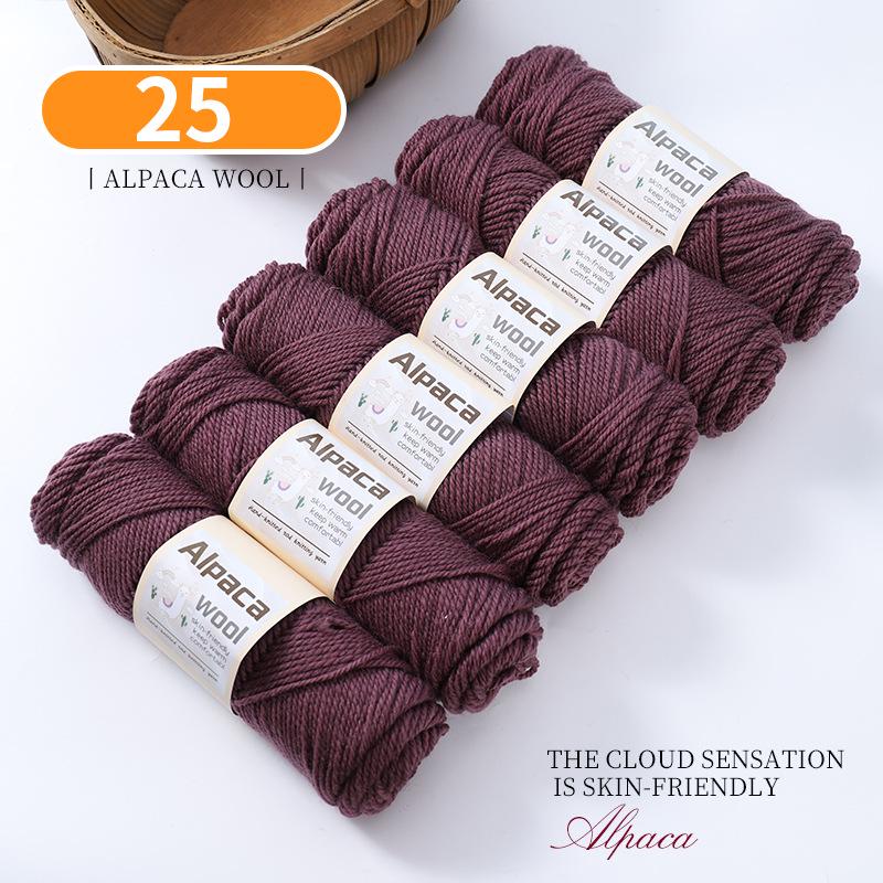 Alpaca Wool Medium Thick Yarn Ball for Hand-Knitted Cardigans, DIY Scarves, and Sweaters