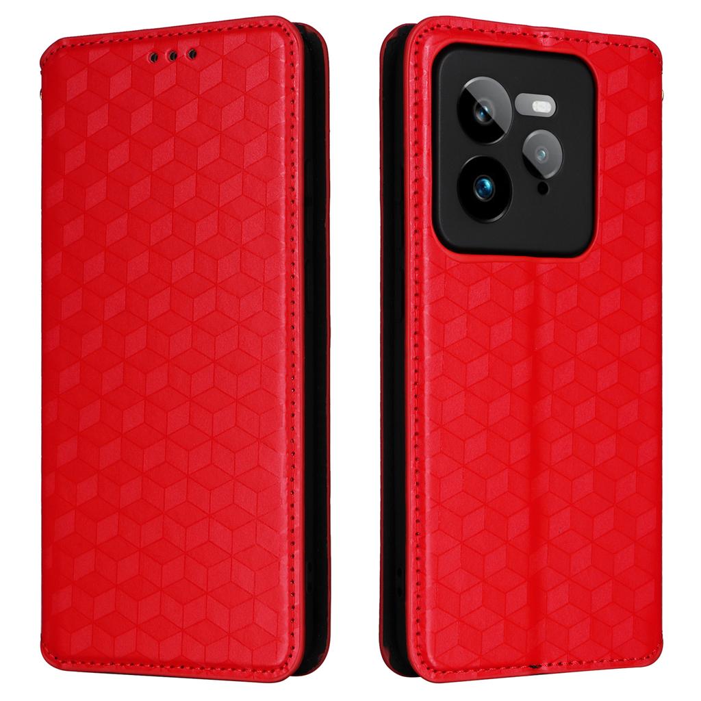 For Realme GT 7 Pro 5G Wallet Case Rhombus Imprinted Leather Phone Cover