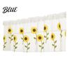 Sunflower Curtain Embroidered for Home Sheer Short Decorative Polyester Tulle