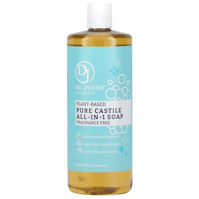 Sapone Vegetale Puro di Castiglia Tutto-in-Uno, Senza Profumo, 946 ml (32 once)