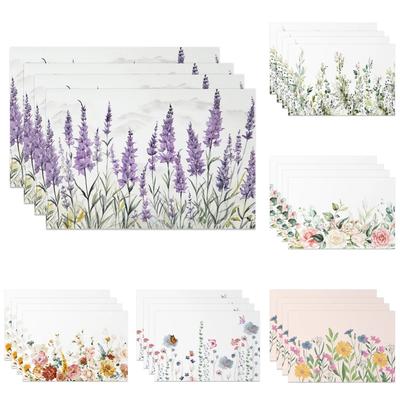 Lavendel-Blumen-Tischset Elegante französische Landhaus-Platzsets Zartes lila Blüten-Design für Esszimmer-Tee-Party-Küchen-Dekoration