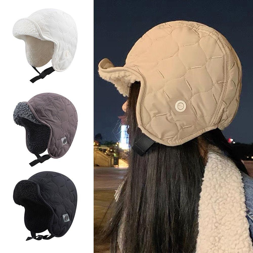 Thickened Lamb Wool Lei Feng Hat Ear Protection Winter Cap Fashion Bomber Hats  Men and Women