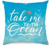 Summer Beach Aquarium Pillow Pattern Linen Material Summer Living Room Sofa Decorative Pillow Cover