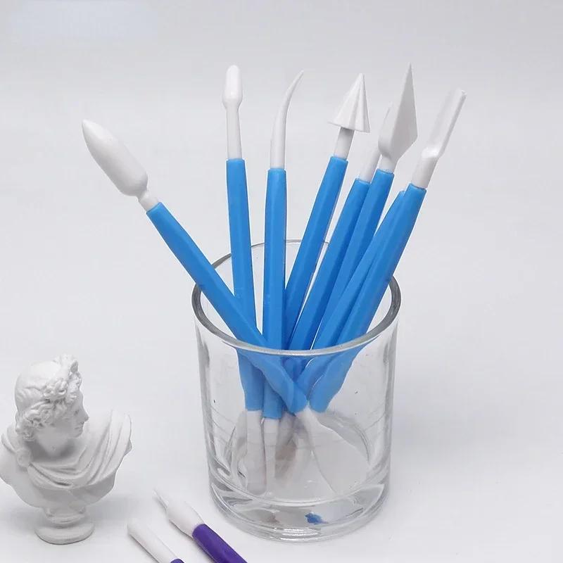 8pcs/set Double Headed Cake Carving Cutter Pen Set Baking Group Fondant Knife Making Cutting Clay Color Soft Diy Tool Odorless