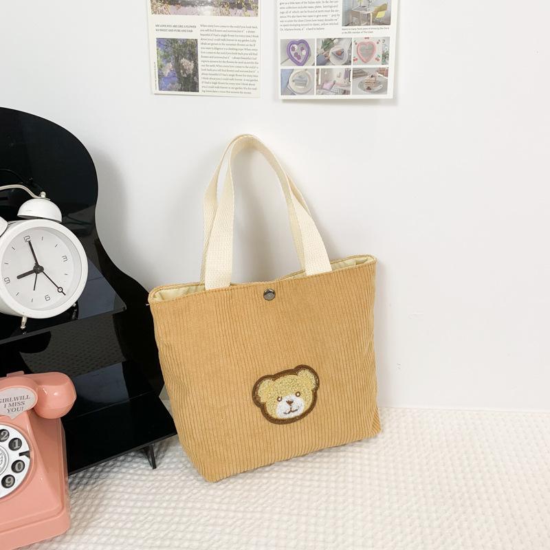 2026 New Bag Mini Corduroy Handbag Female Student Han Cute Bento Bag Small Hand Bag