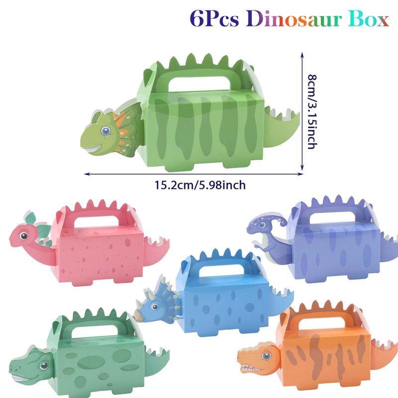 

Новые 6 шт. Милые конфетные коробки в форме динозавров, декор для вечеринки на 1-й день рождения, детские подарки для мальчика, упаковочная коробка, принадлежности для детского душа с динозаврами, коробка