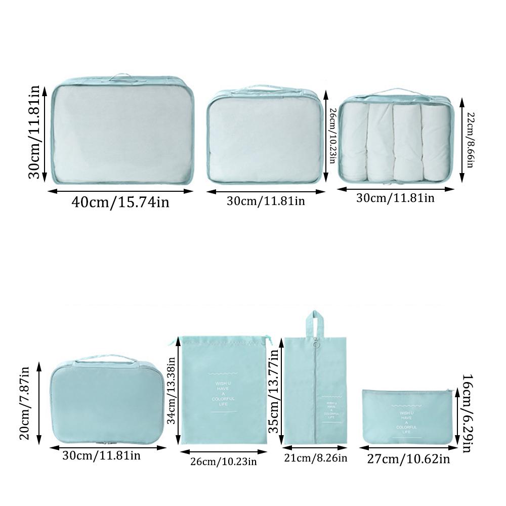 7-teiliges Reiseaufbewahrungsbeutel-Set – Gepäck-Organizer mit großem Fassungsvermögen für Kleidung, Umzug & Verpackung