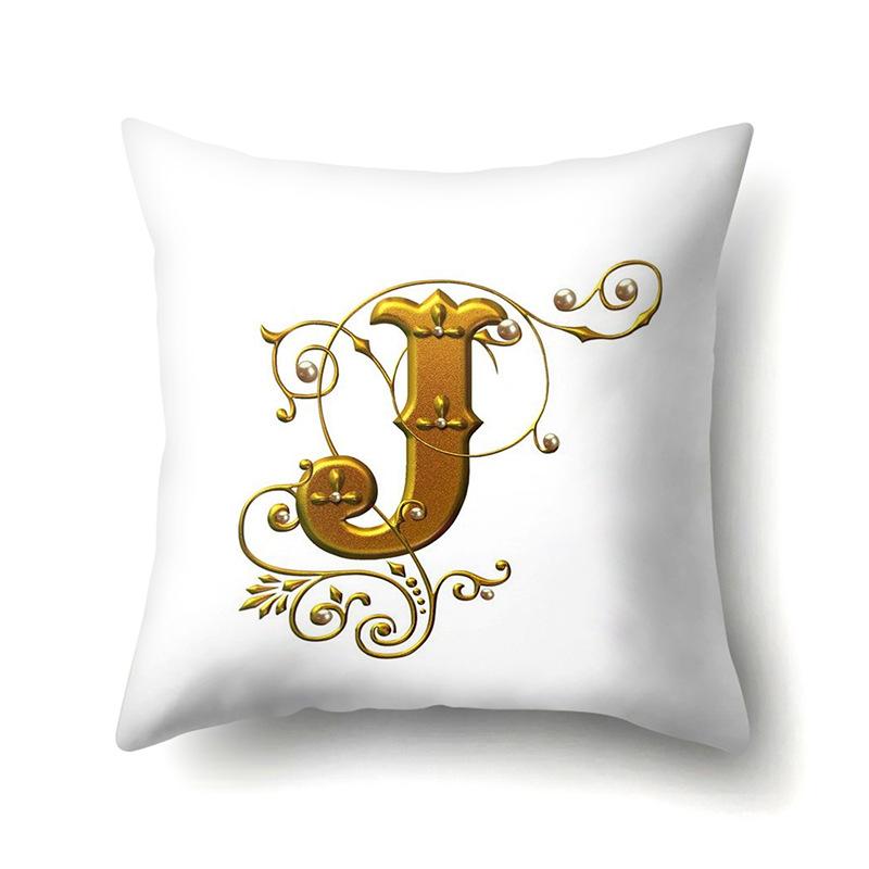 Polyester Pillow Case Car Decoration Home 26 English Letters Printed Car Waist Cushion Pillow Case