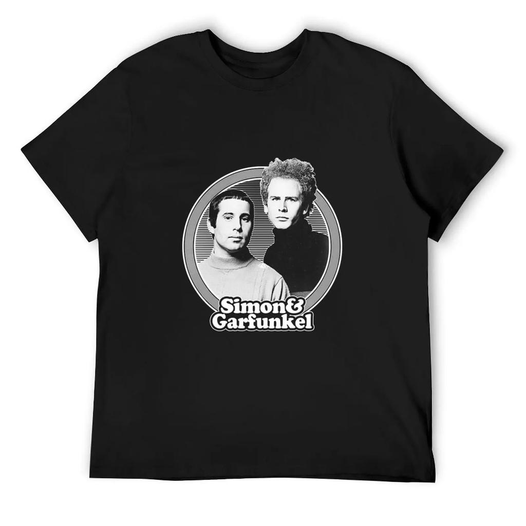 Simon & Garfunkel T-Shirt Summer Clothes Plus Size Clothes Blanks Plain White T Shirts Men
