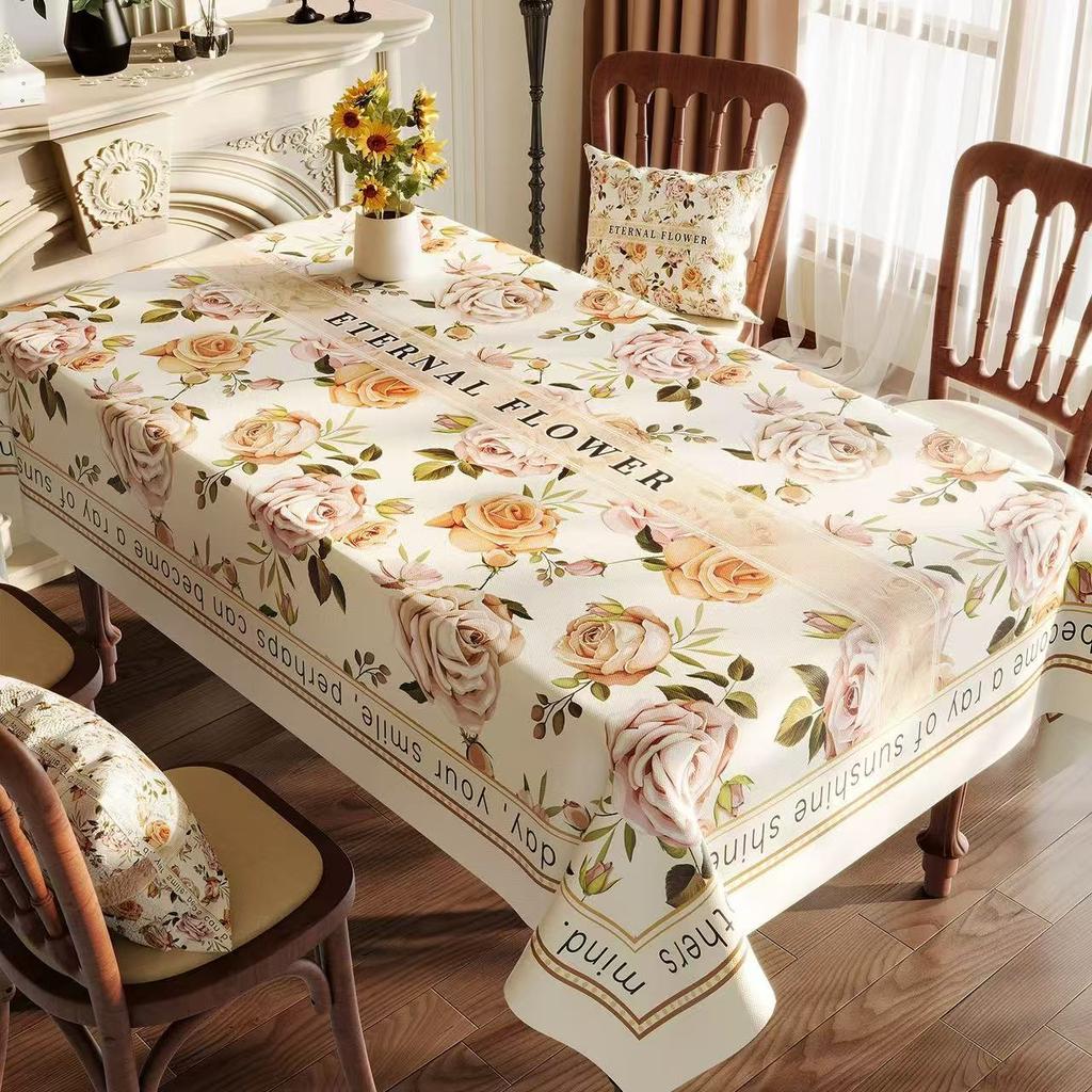 American Style Vintage Table Runner with Floral Jacquard Weave for Coffee Table Living Room Home Decoration Outdoor Picnic Mat