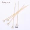 18K Gold Plated CZ Long Stem Pins,3/4/5mm Cubic Zirconia Head Pins For Jewelry Making,DIY Beading Craft,Earrings Accessories