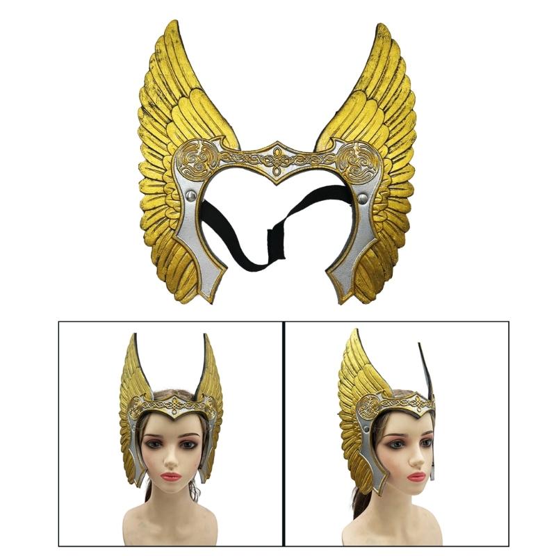 Valkyrja Warriour Headband Valkyrja Hair Accessories Medieval Vikinges Costume for Mardi Gras Halloween Cosplay Party