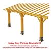 2pcs Sturdy Support Wood Fence Pergola Brackets Adjustable Design 3.5x3.5inch Posts Post Base Brackets Black Durable