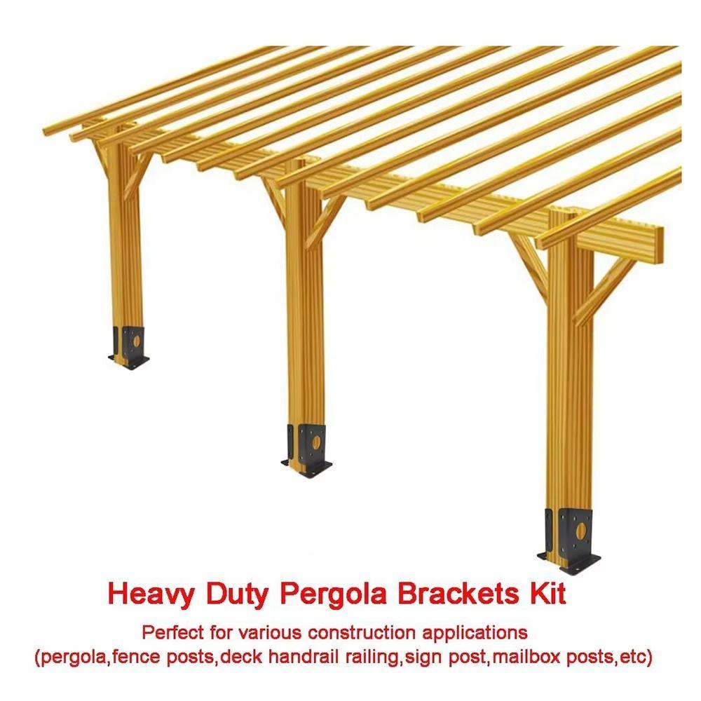 2pcs Easy Installation Wood Fence Pergola Brackets Sturdy Support Wood Fence Post  Home Outdoor
