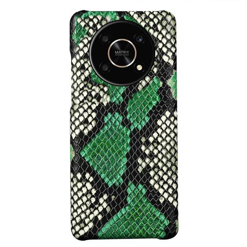 

Luxury Genuine Leather Half-Cover Protective Case for Honor X30/X30i with Python Skin Pattern. Honor X20 SE зелёный