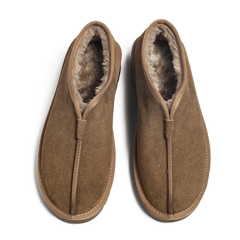 

Зимняя обувь для мужчин Ботинки Slip On Теплые меховые зимние кроссовки мужские зимние ботинки Водонепроницаемые ботильоны Chaussure Homme для мужчин 38 коричневый