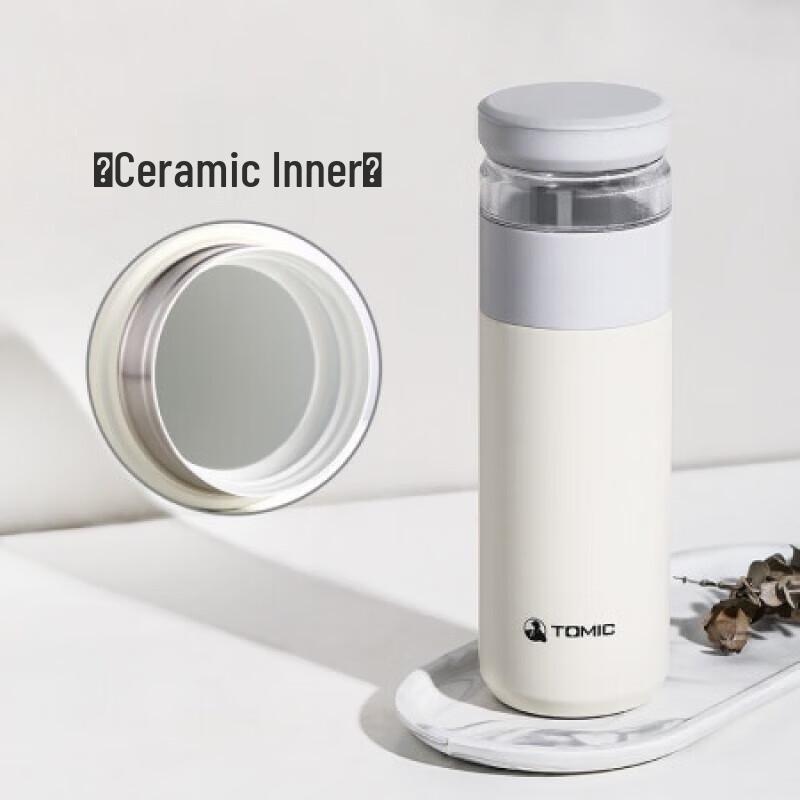 TOMIC Ceramic Lined Tea Infuser Thermos Cup