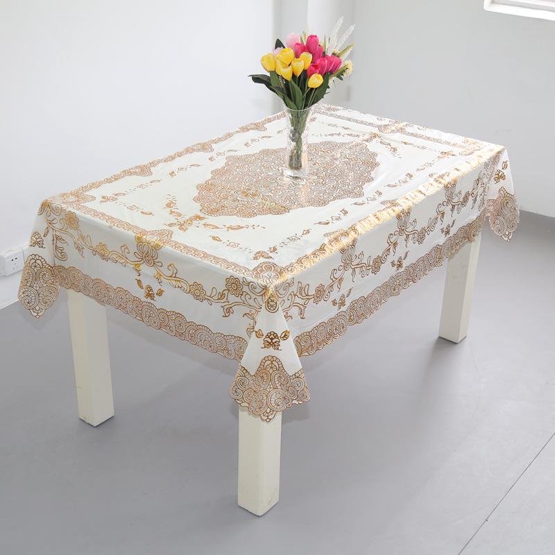 Waterproof, Heat-Resistant PVC Tablecloth - Oil-Proof, Wash-Free, European Style Rectangular Dining or Coffee Table Cover, Pastoral Design.