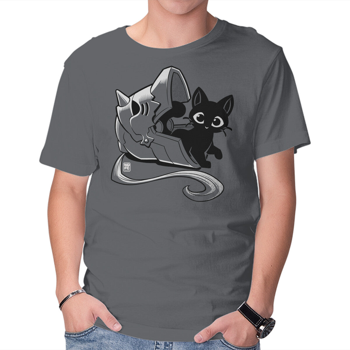 Unisex Crew Neck T-Shirt Full Feline Alchemist Graphic Short Sleeve Casual Tee S