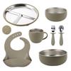 7-Piece Children's Dishes Set Baby Stainless Silicone Tableware Set Suction Cups Forks Spoons Mother and Baby Supplies