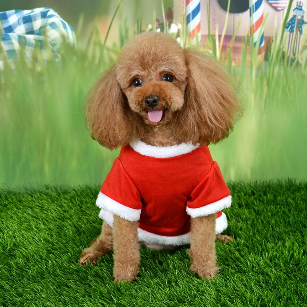 Red Plush LOVE Pattern Costume Pet Christmas Dress Holiday Party Clothing Clothes for Dogs Cats