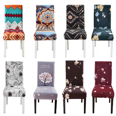 1Piece Printed Dining Room Chair Cover Spandex Elastic Stretch Slipcovers For Kitchen El Banquet Living Room Home Decoration