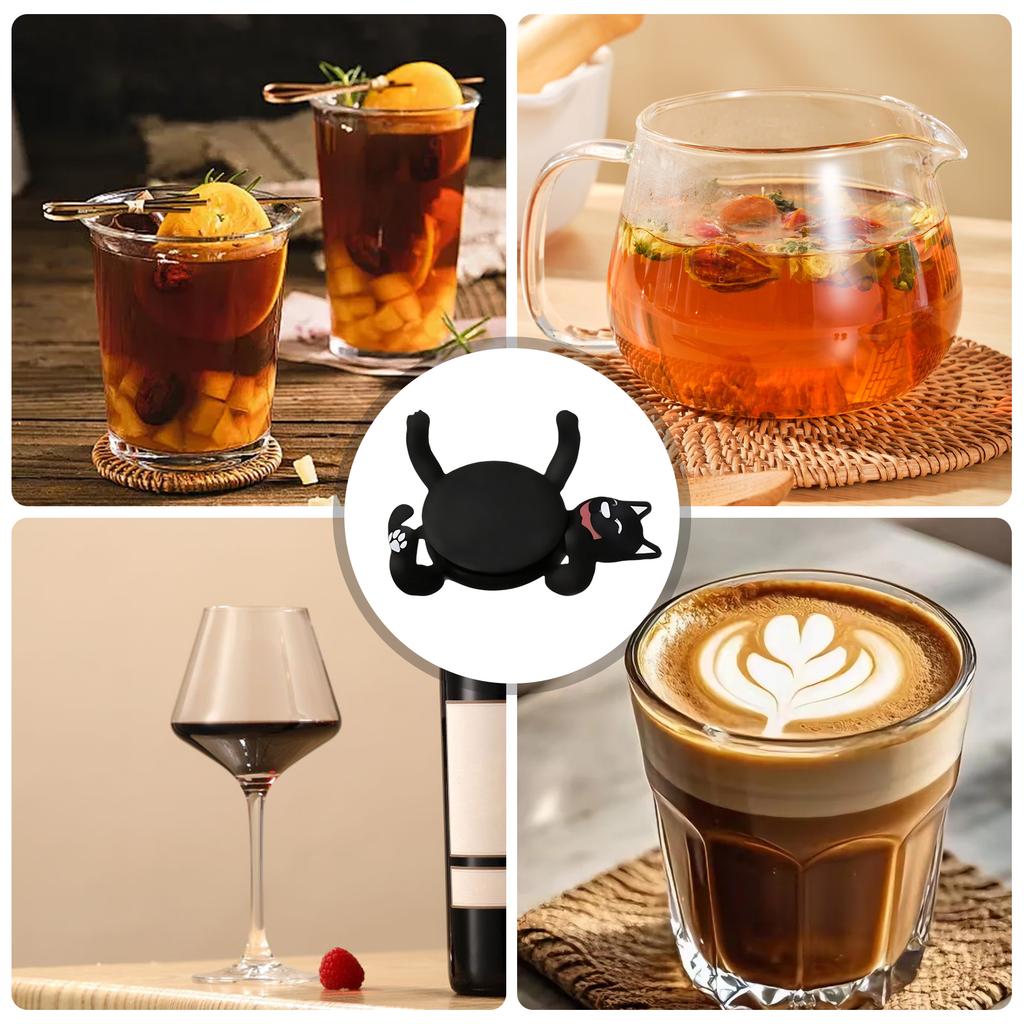 Funny Cat Coaster Heat Insulation Tabletop Drink Coasters Nonslip Cup Holder Desktop Decoration for Coffee and Milk Cup