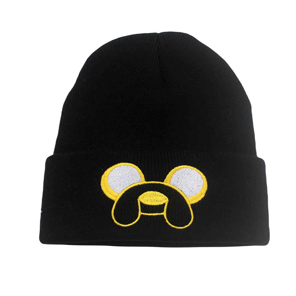 1Pcs Cute Puppy Pattern Embroidered Knitted Hat, Yellow Ear Protection Hat, Versatile Warm Hat For Autumn and Winter