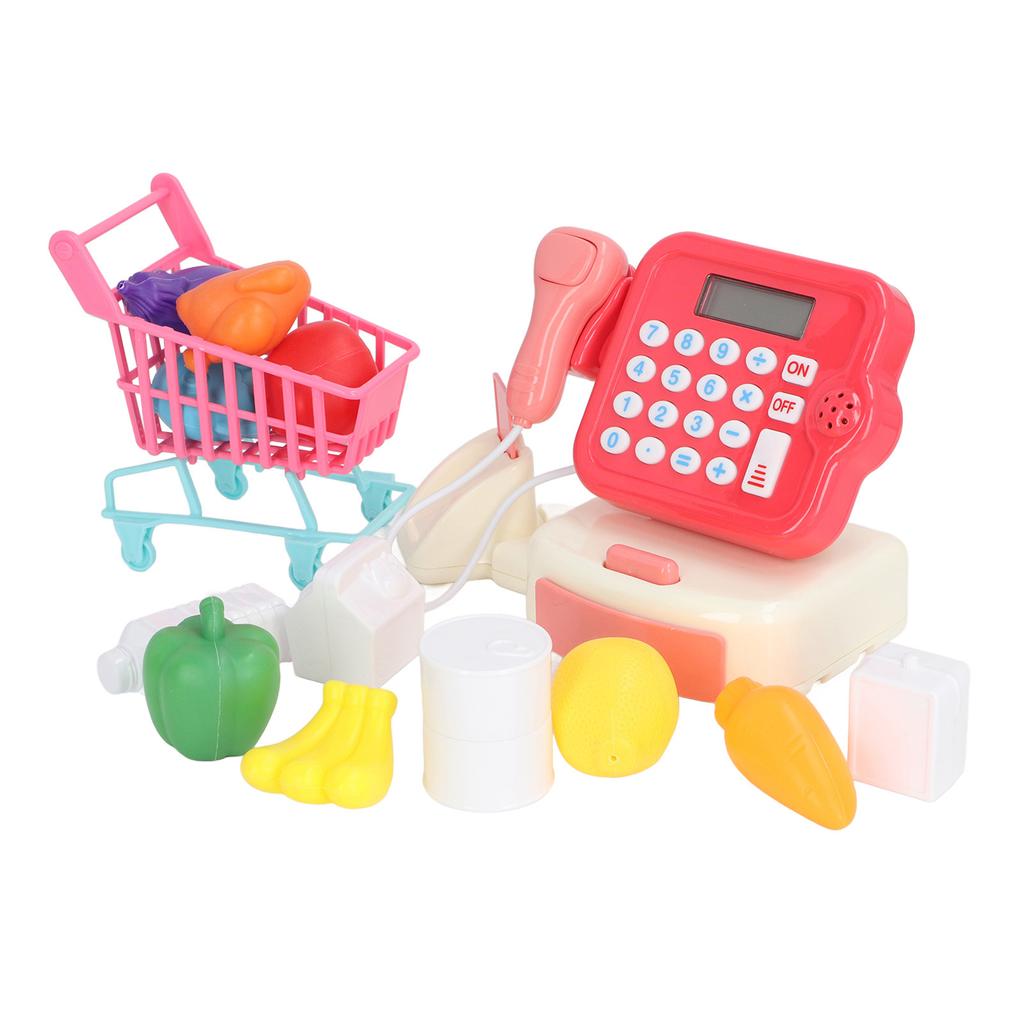 Kids Cash Register Toys Multifunction Puzzle Simulation Sound and Lights Calculator Cash Register Playset for Kids